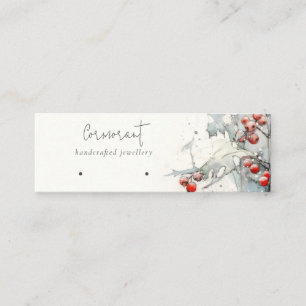 Carte De Visite Mini Porte-culotte à boucles de baies d'hiver de neige