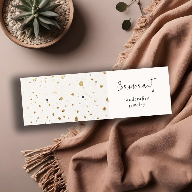 Carte De Visite Mini Porte-oreille en or blanc tacheté chic (Créateur téléchargé)