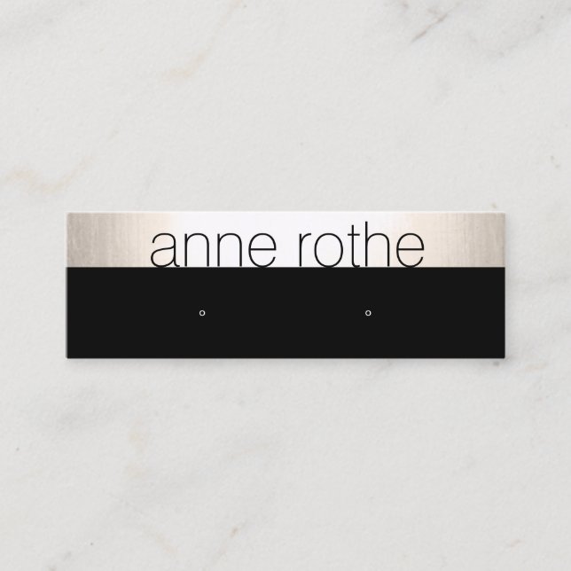 Carte De Visite Mini Porte-oreille noir élégant (Devant)