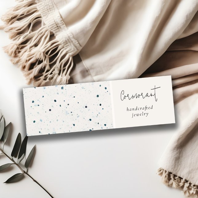 Carte De Visite Mini Porte-oreilles blanc blanc chic tacheté (Créateur téléchargé)