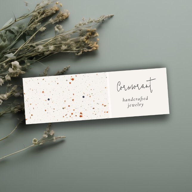 Carte De Visite Mini Porte-oreilles blanc rouille chic tressé (Créateur téléchargé)