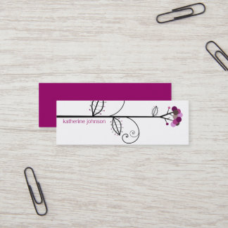 Carte De Visite Mini Pots violets de prune à fleurs lunaires colorés