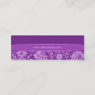Carte De Visite Mini Pourpre floral de fleur de damassé de spa de