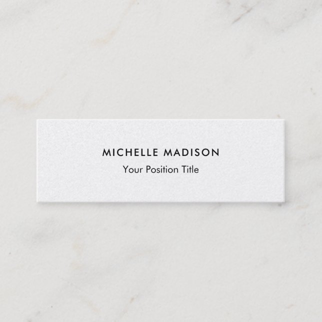 Carte De Visite Mini Premium Pearl Trendy Minimalist Professional Plain (Devant)