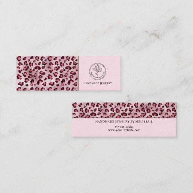 Carte De Visite Mini Présentoir à boucles d'oreilles avec impression lé (Devant / Derrière)