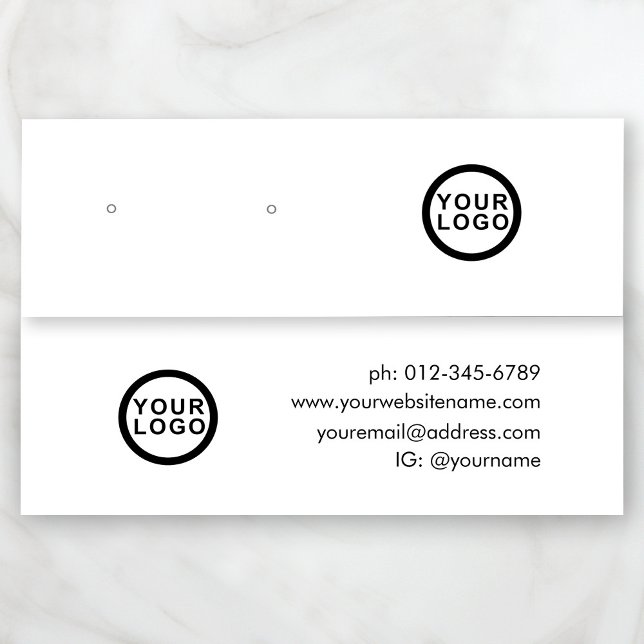 Carte De Visite Mini Présentoir à boucles d'oreilles de bijoux minimali (Stylishly Personalize with Your Custom Logos & Business Contact Information.)