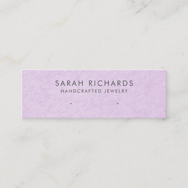 Carte De Visite Mini Présentoir à boucles d'oreilles en lin violet past (Devant)