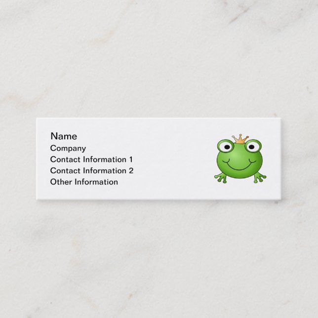 Carte De Visite Mini Prince de grenouille. Grenouille heureuse (Devant)