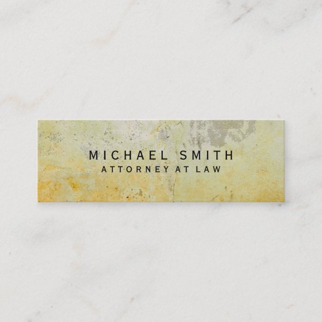 Carte De Visite Mini Procureur unique à Law Yellow Mortar Mur Design (Devant)