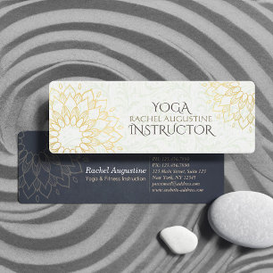 Carte De Visite Mini Professeur de méditation de yoga Mandala floral or