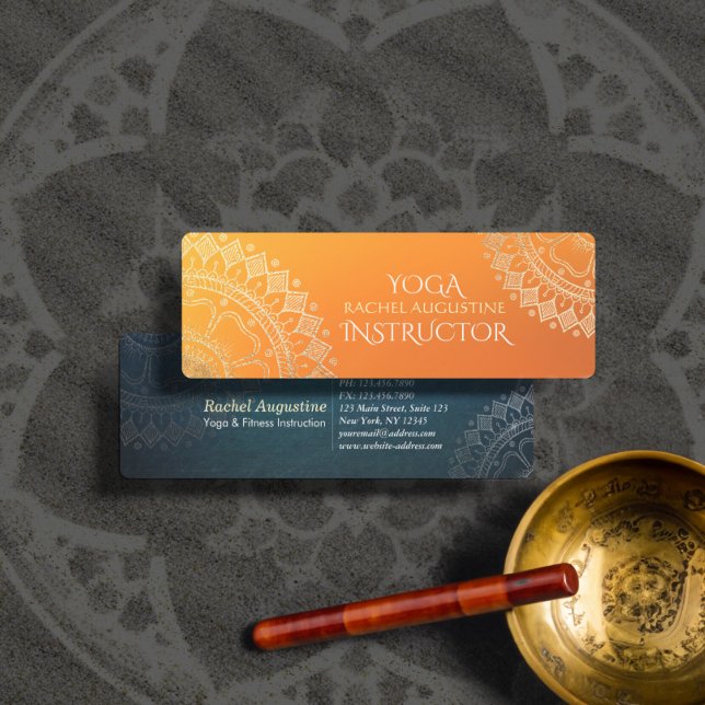 Carte De Visite Mini Professeur de méditation de yoga Mandala moderne o (Créateur téléchargé)