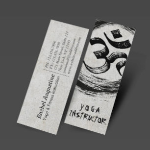 Carte De Visite Mini Professeur de YOGA élégant Calligraphie Symbole ZE