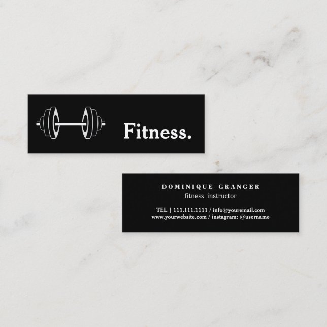 Carte De Visite Mini Professeur d'enseignant de yoga de forme physique (Devant / Derrière)