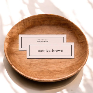 Carte De Visite Mini Professionnel minimaliste chic   Rose pâle