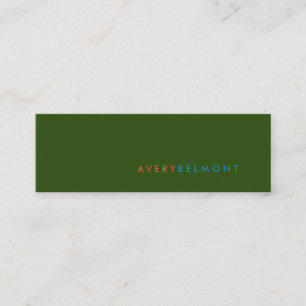 Carte De Visite Mini Professionnel Moderne Simple Vert Minimaliste