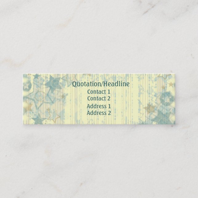 Carte De Visite Mini Profil grunge/carte de visite de bannière étoilée (Devant)