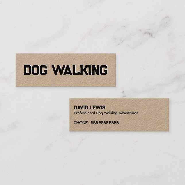 Carte De Visite Mini Promenade de chiens (Devant / Derrière)