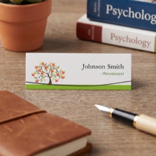 Carte De Visite Mini Psychologue - Élégant Swirl Wish Tree Symbole