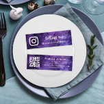 Carte De Visite Mini Purple Universe Galaxy Suivre Social Media QR Code<br><div class="desc">Ces cartes de visite cool et modernes seraient très utiles à la fois pour un usage personnel ou professionnel. Ajoutez facilement vos détails en cliquant sur l'option "personnaliser ce modèle".</div>