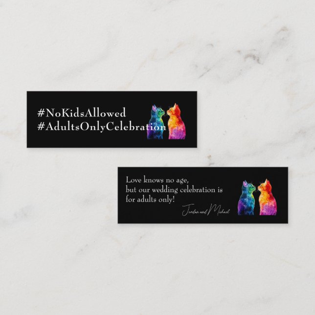 Carte De Visite Mini 🌈  Purrfectly Yours: Purrfectly 4 Grown-Ups card (Devant / Derrière)