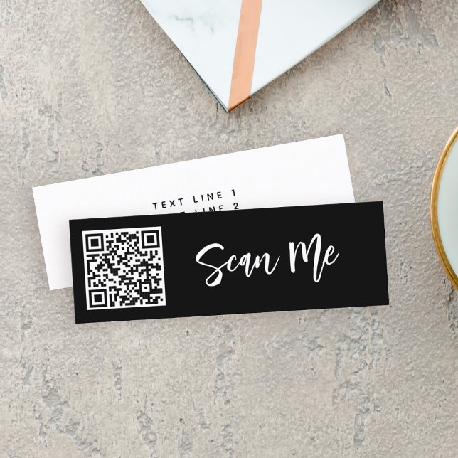 Carte De Visite Mini QR code Scan me Professional Small Business Blush (Créateur téléchargé)