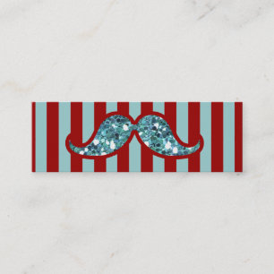 CARTE DE VISITE MINI RAYURES BLEUES DRÔLES DE ROUGE DE PARTIES