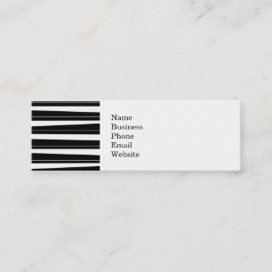 Carte De Visite Mini Rayures inégales de motif noir et blanc frais