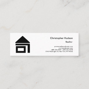 Carte De Visite Mini Realtor simple noir professionnel