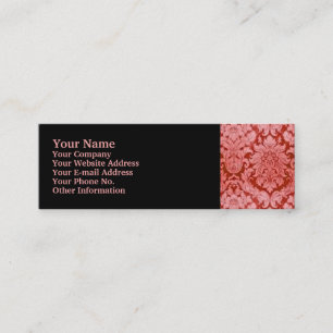 CARTE DE VISITE MINI RED DAMASK