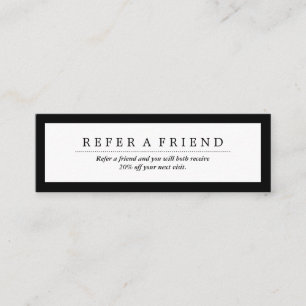 Carte De Visite Mini Référence Luxe de Black&White de médias sociaux