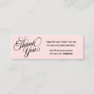 Carte De Visite Mini remise sur la fidélité des clients Merci moderne