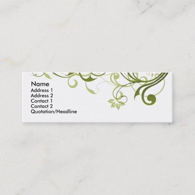 Carte De Visite Mini Remous vert (Devant)