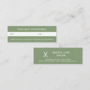 Carte De Visite Mini Rendez-vous au salon de coiffure Rappel Ciseaux ve