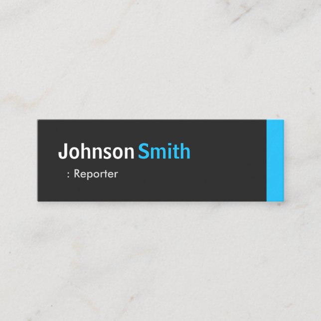 Carte De Visite Mini Reporter - Personal Aqua Blue Mini (Devant)