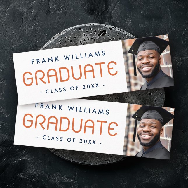 Carte De Visite Mini Réseau étudiant diplômé moderne (Modern graduation graduate student networking mini business card)