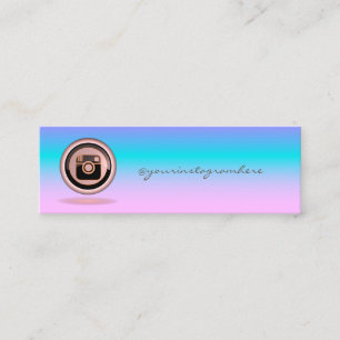Carte De Visite Mini Réseau Social Instagram Élégant Holographique