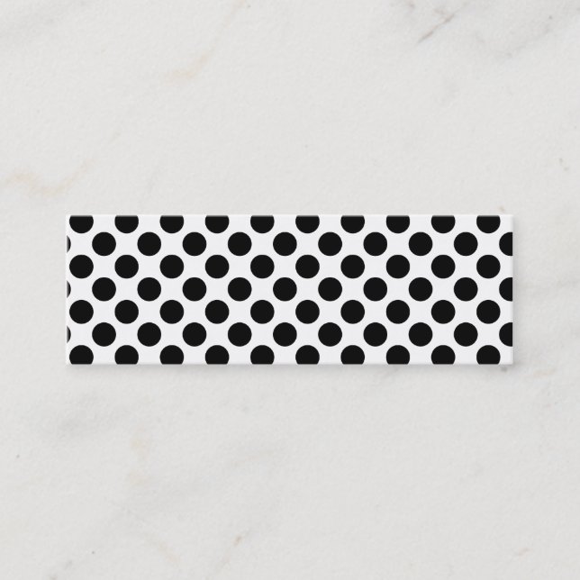Carte De Visite Mini Rétro à petits pois - noir et blanc (Devant)