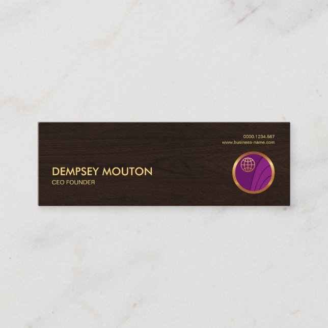 Carte De Visite Mini Rétro fondateur en bois professionnel élégant de (Devant)