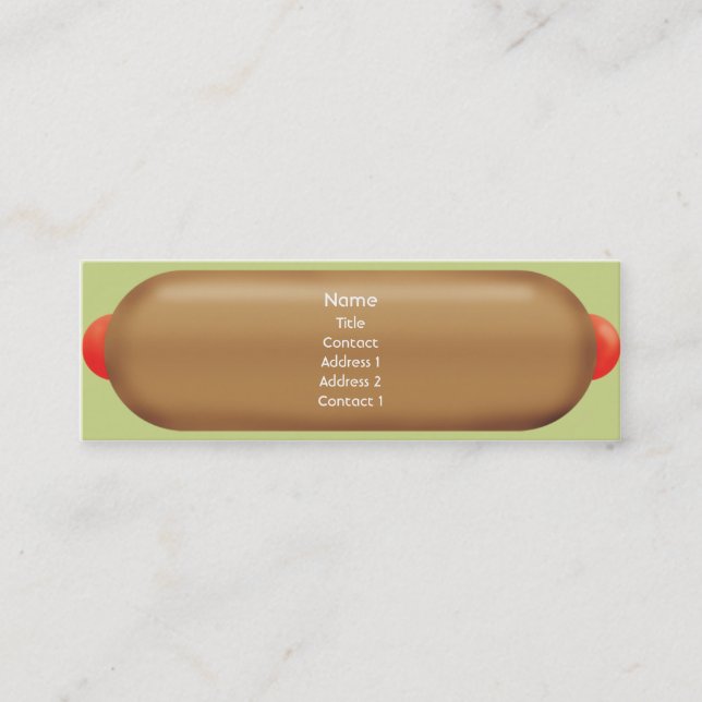 Carte De Visite Mini Rétro hot dog - maigre (Devant)