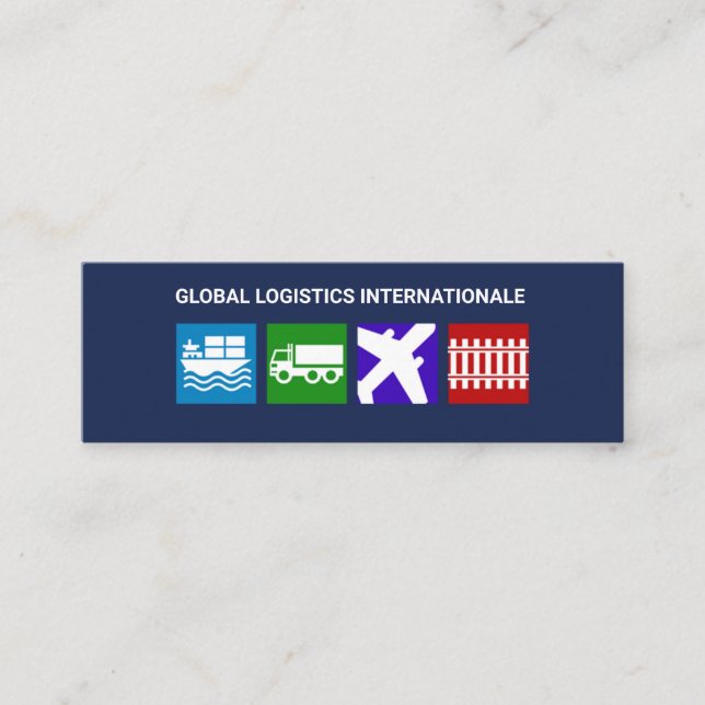 Carte De Visite Mini Rétro logistique professionnelle élégante simple (Devant)