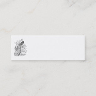 Carte De Visite Mini Rétro modèle d'illustration de paon de 1800s