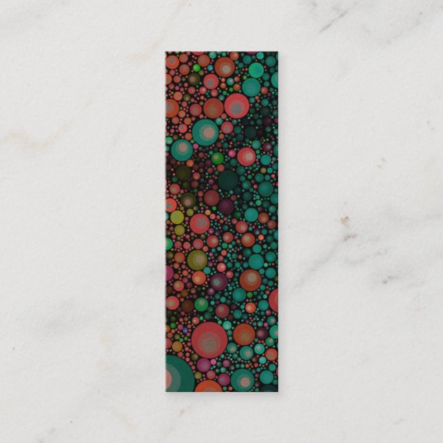 Carte De Visite Mini Rétro vert | turquoise géométrique des motifs | (Devant)