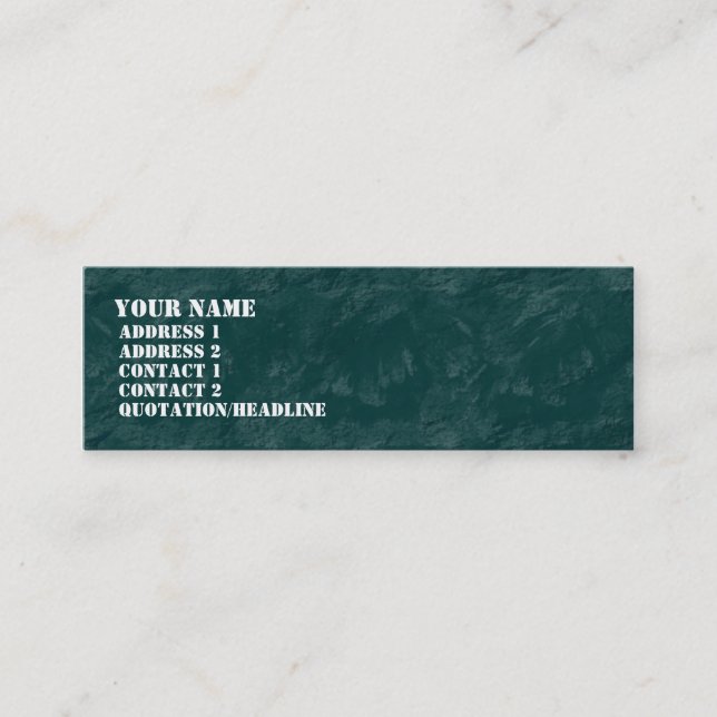Carte De Visite Mini Roche brossée - Turquoise foncé (Devant)