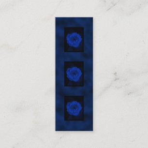 Carte De Visite Mini Rose de bleu. Avec noir et profondément le bleu