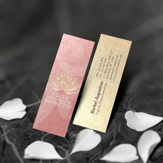 Carte De Visite Mini Rose Gold Lotus Yoga Méditation Reiki Instructeur (Créateur téléchargé)