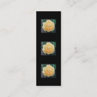 Carte De Visite Mini Rose jaune, sur le fond noir