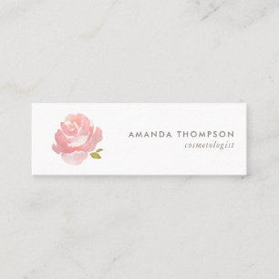 Carte De Visite Mini Rose rose poudrée aquarelle chic
