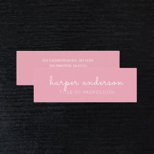 Carte De Visite Mini rose simple moderne professionnel