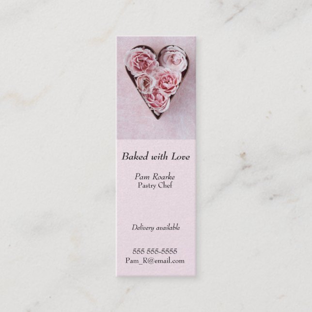Carte De Visite Mini Roses dans la boulangerie à découpe de biscuits (Devant)