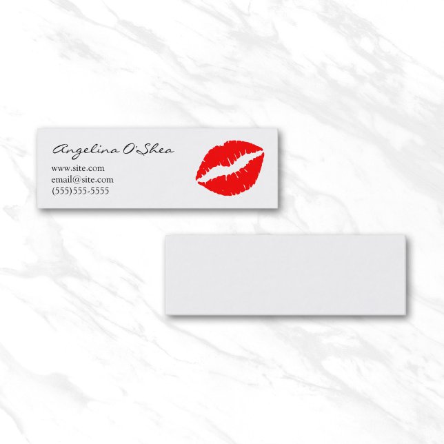 Carte De Visite Mini Rouge à lèvres (Red Lipstick Skinny Business Card)